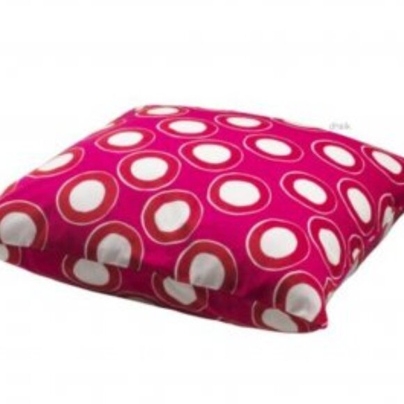 2 Ikea Hedda Cirkel Pillow Cushion Covers Red Velvet White Circles Home Decor - Picture 1 of 6